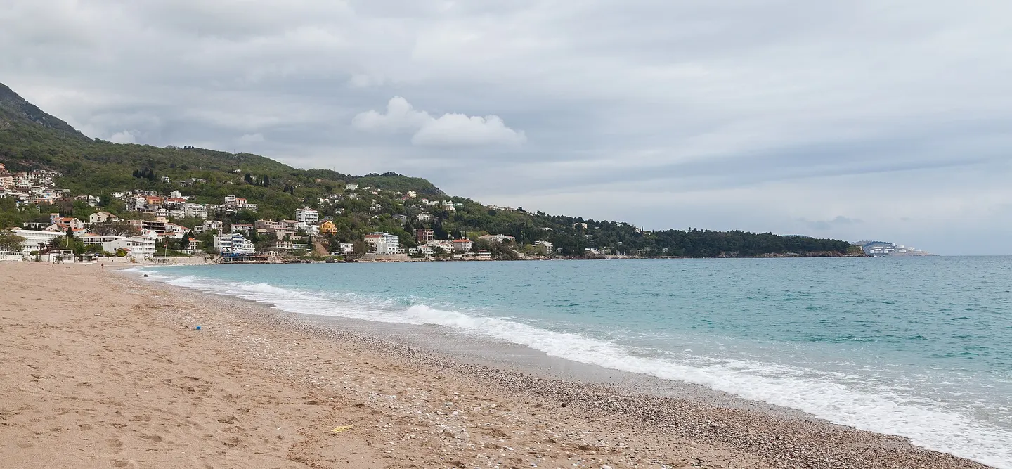 Sutomore beach and low headland on Montenegro’s southern coast